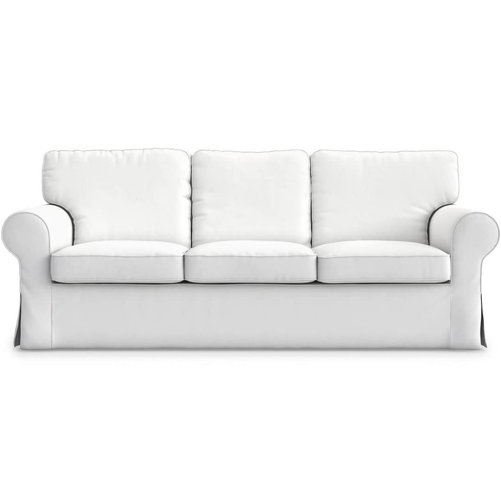 White Ikea EKTORP couch cover for three-seater couch